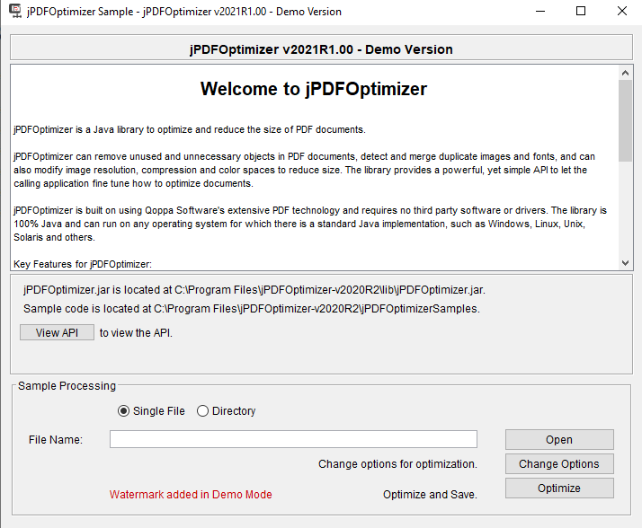 Windows 10 jPDFOptimizer full