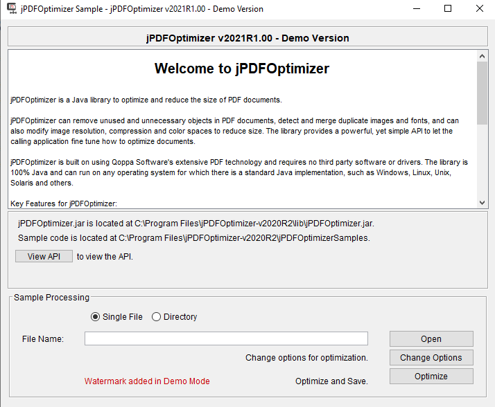 jPDFOptimizer screenshot