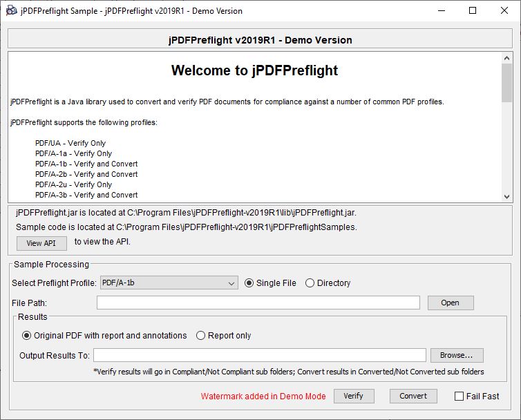 Verify PDF compliance with different standard
