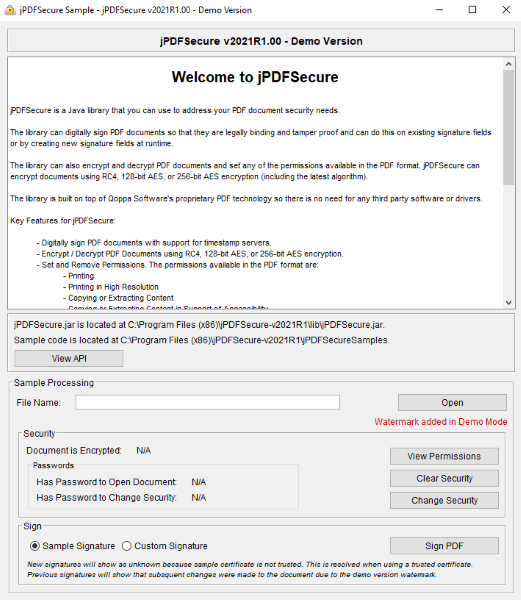 jPDFSecure screenshot