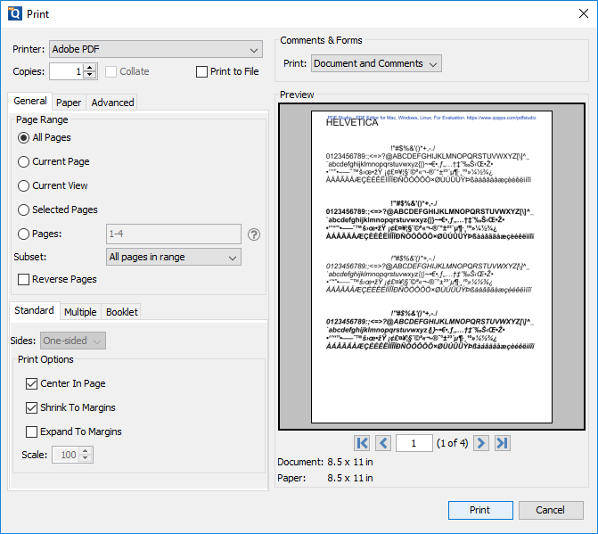 Printing PDFs - PDF PDF Studio User Guide