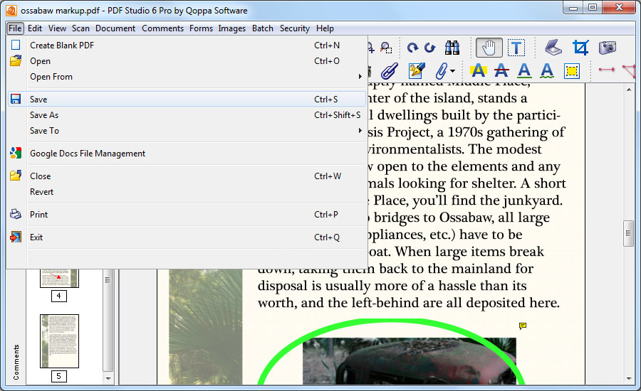 Save edits to Google Docs