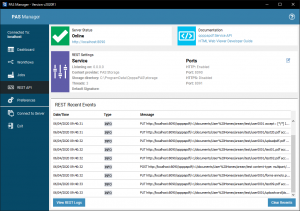 PAS Manager REST API 